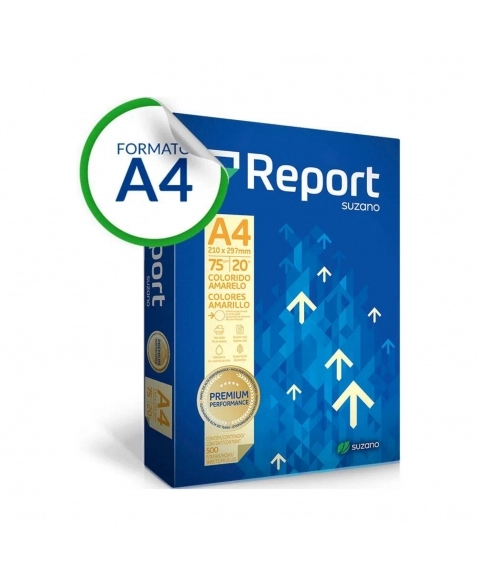 PAPEL SULFITE REPORT PREMIUM A4 C/500 FOLHAS AMARELO