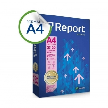 PAPEL SULFITE REPORT PREMIUM A4 C/500 FOLHAS ROSA