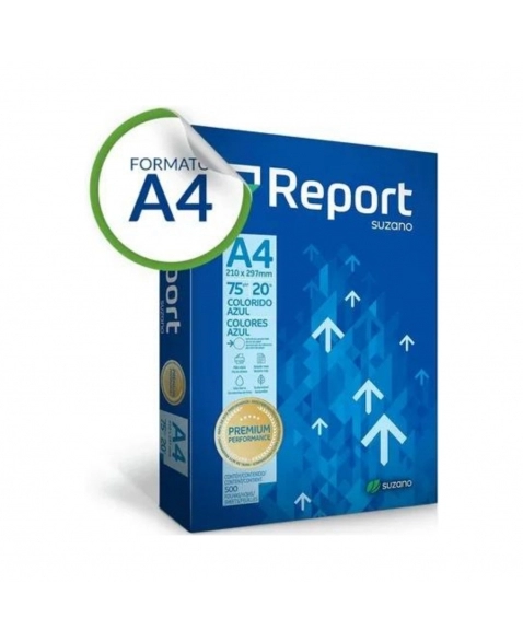 PAPEL SULFITE REPORT PREMIUM A4 C/500 FOLHAS AZUL