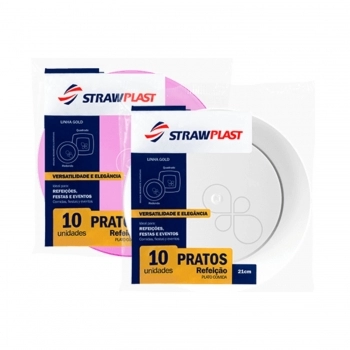 PRATO REFEIÇÃO REDONDO LARANJA NEON 21CM C/10UN