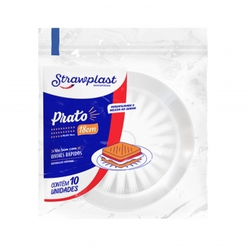 PRATO LANCHE REDONDO PRETO 18CM C/10UN