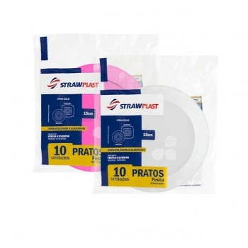 PRATO FESTA REDONDO LARANJA NEON 15CM C/10UN