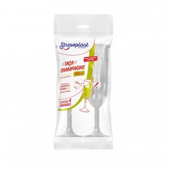 TAÇA CHAMPAGNE CRISTAL 220ML C/4UN