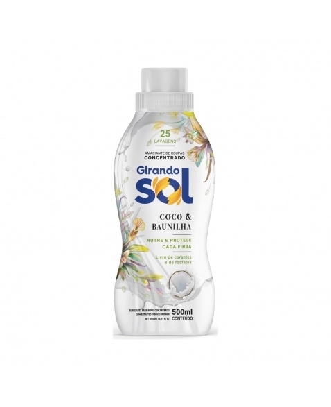 AMACIANTE CONCENTRADO COCO & BAUNILHA 500ML - GIRANDO SOL