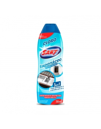 SAPONÁCEO CREMOSO CLORO 250ML - SANY DO BRASIL