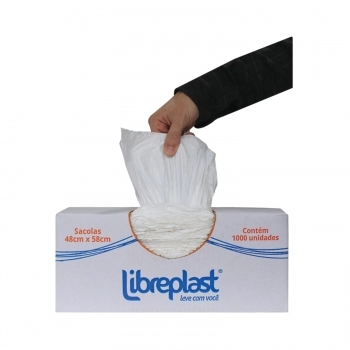 SACOLA LIGHT BRANCA BIO 30X40CM CX1000 - LIBREPLAST