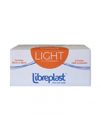 SACOLA LIGHT BRANCA BIO 30X40CM CX1000 - LIBREPLAST