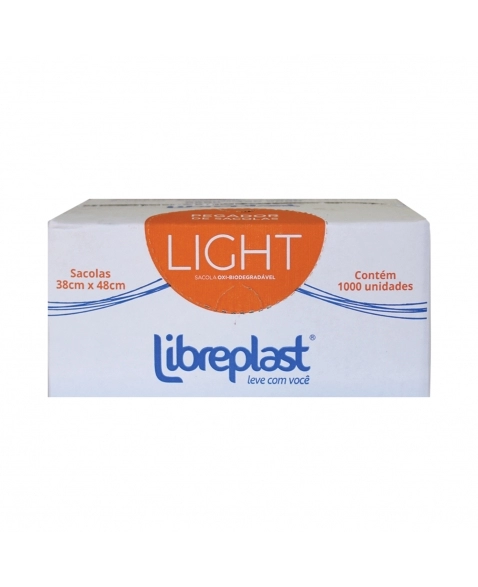 SACOLA LIGHT BRANCA BIO 30X40CM CX1000 - LIBREPLAST