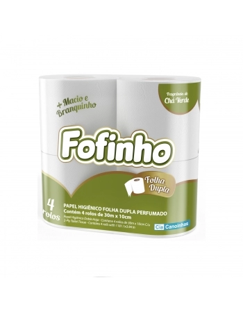 PAPEL HIGIÊNICO FOFINHO CHÁ VERDE FOLHA DUPLA C/4ROLO - CIA CANOINHAS