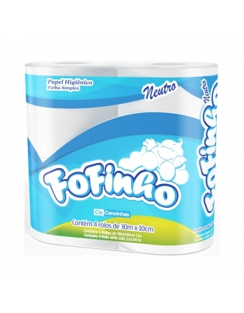 PAPEL HIGIÊNICO FOFINHO FOLHA SIMPLES C/4 FD COM 64