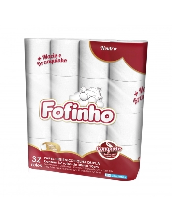 PAPEL HIGIÊNICO FOFINHO FOLHA DUPLA C/32