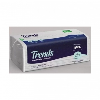 PAPEL TOALHA INTERFOLHADO LAMINADO TRENDS 2 DOBRA 28G 22,5X20,5CM C/5000F REF.10020319 - IPEL
