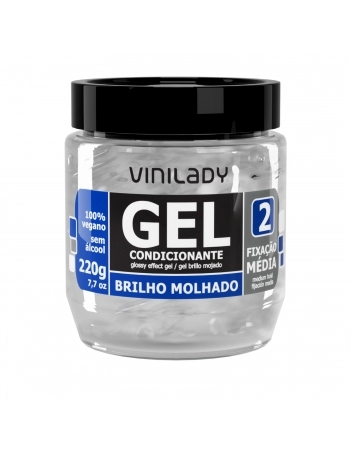 GEL FIXADOR CONDICIONANTE INCOLOR BRILHO MOLHADO N2 FIXAÇÃO MÉDIA - VINI LADY