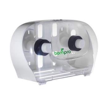 DISPENSER PAPEL HIGIÊNICO DUPLO ROLÃO VELADO - BOMPRO