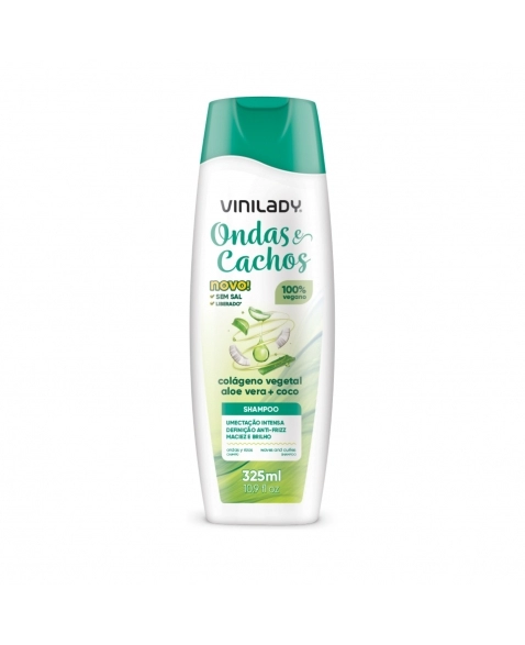 SHAMPOO ONDAS E CACHOS - COLÁGENO E ALOE VERA 330ML