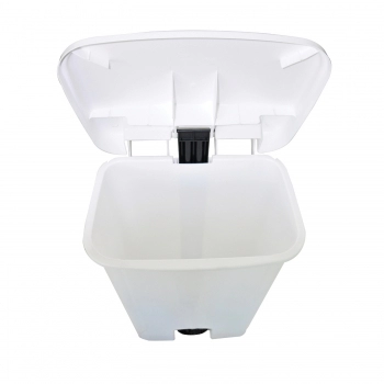LIXEIRA QUADRADA 15L BRANCA COM PEDAL - BOMPRO