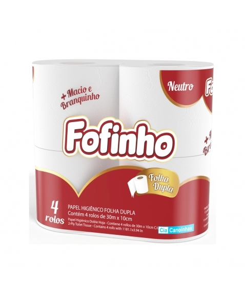 PAPEL HIGIÊNICO FOFINHO FOLHA DUPLA C/4