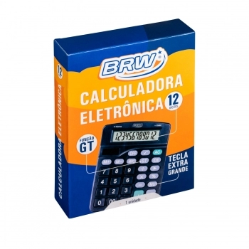 CALCULADORA ELETRÔNICA DE MESA 12 DÍGITO PRETA COM VISOR INCLINADO - BRW