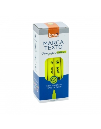 MARCA TEXTO FLUORESCENTE AMARELO C/12UN - BRW