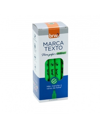 MARCA TEXTO FLUORESCENTE VERDE C/12UN - BRW