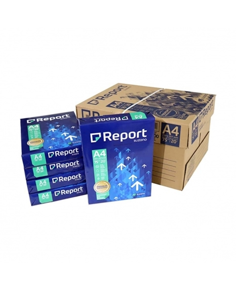 PAPEL SULFITE REPORT PREMIUM A4 75G CXC/5 PCT C/500 FOLHAS BRANCO