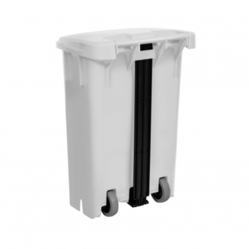 LIXEIRA BOMPRO 100L QUADRADA BRANCA C/RODA + PEDAL