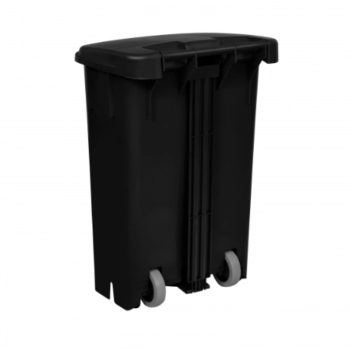 LIXEIRA BOMPRO 100L QUADRADA PRETA C/RODA E PEDAL