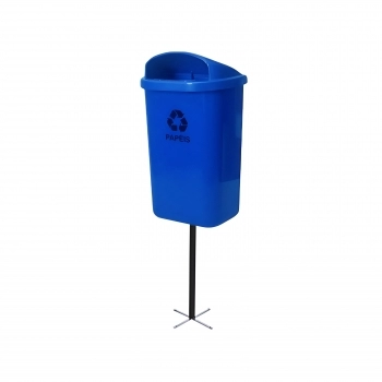 LIXEIRA SELETIVA JSN INDIVIDUAL 50L C/POSTE AZUL ST8A