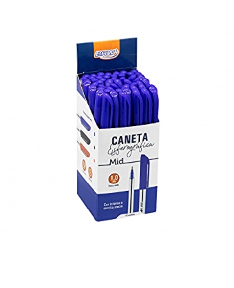 CANETA BRW MID CRISTAL AZUL 1.0 AZUL C/50