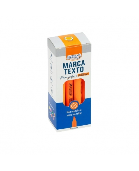 MARCA TEXTO BRW LARANJA C/12