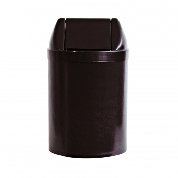 LIXEIRA BASCULANTE PRETA 14L REDONDA SELETIVA PLASTICO
