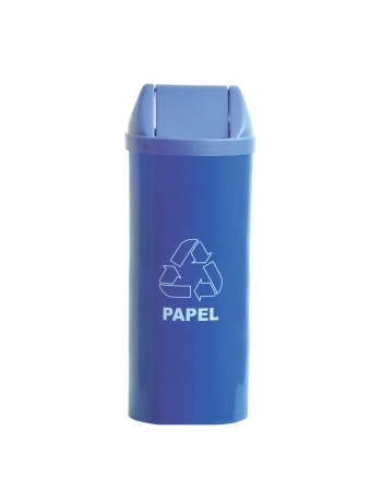 LIXEIRA BASCULANTE AZUL 23L REDONDA SELETIVA PLASTICO