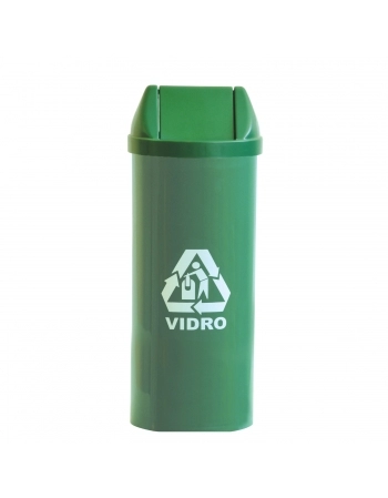 LIXEIRA BASCULANTE VERDE 23L REDONDA SELETIVA PLASTICO