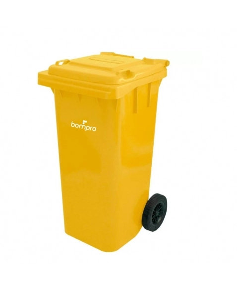 CONTENTOR BOMPRO 240L AMARELO C/RODA