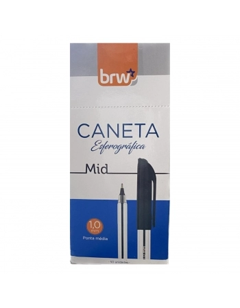 CANETA BRW MID CRISTAL PRETA 1.0 C/50