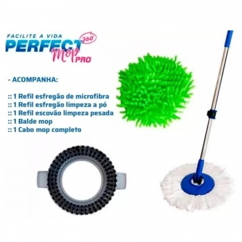 BALDE MOP 360 COM CESTO DE INOX 3 EM1 16L - PERFECT