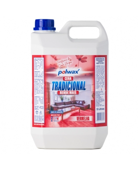 CERA LIQUIDA VERMELHA POLWAX COM PERFUME 5L