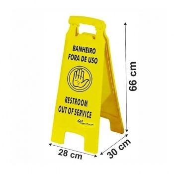 PLACA BOMPRO BANHEIRO FORA DE USO AMR