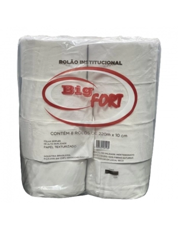 PAPEL HIGIÊNICO ROLÃO BIGFORT 8X220M 10CM - ABBASPEL