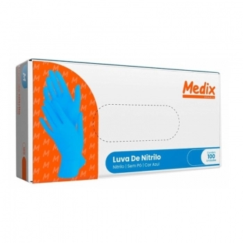 LUVA MEDIX NITRILICA USO GERAL AZUL M SEM PO C/100