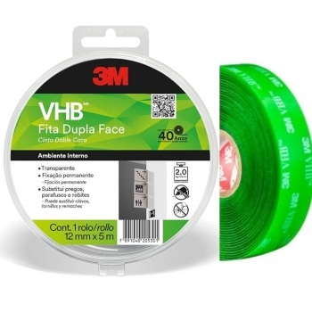 FITA 3M DUPLA FACE ACRILICA 12MMX5M VHB ESTOJO