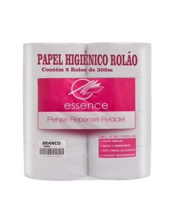 PAPEL HIGIÊNICO ROLÃO ESSENCE BRANCO 10CM 8X300M