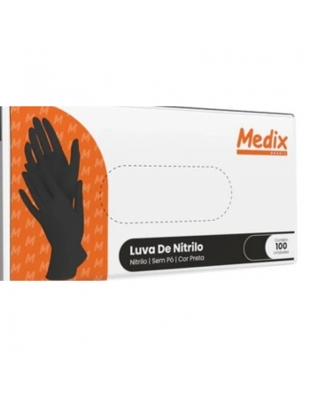 LUVA MEDIX NITRILICA USO GERAL PRETA G SEM PO C/100