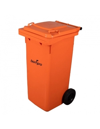 CONTENTOR BOMPRO 120L LARANJA C/RODA