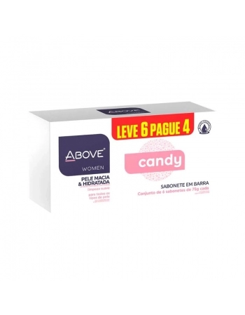 SABONETE BARRA ABOVE CANDY PACOTE C/6 75G