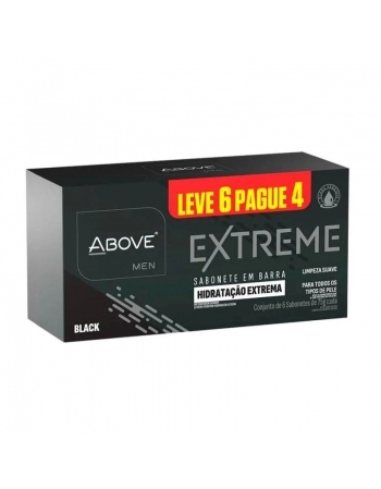 SABONETE BARRA ABOVE EXTREME BLACK PACOTE C/6 75G