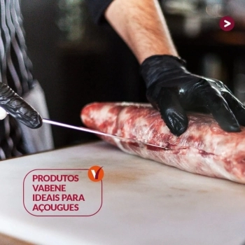 LUVA NITRILICA PROTECAO INDUSTRIAL PRETA M VABENE C/100