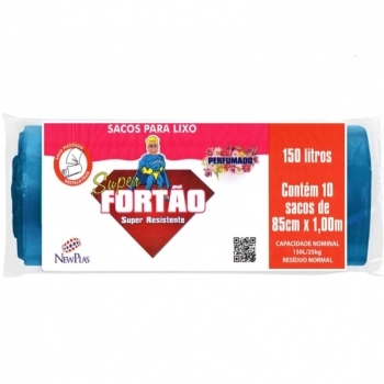 SACO LIXO S FORTAO PERFUMADO ROLO 150L AZUL C/10