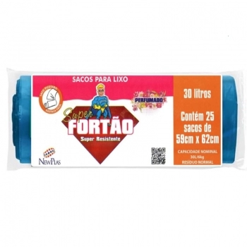 SACO LIXO S FORTAO PERFUMADO ROLO 30L AZUL C/25