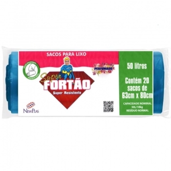 SACO LIXO S FORTAO PERFUMADO ROLO 50L AZUL C/20